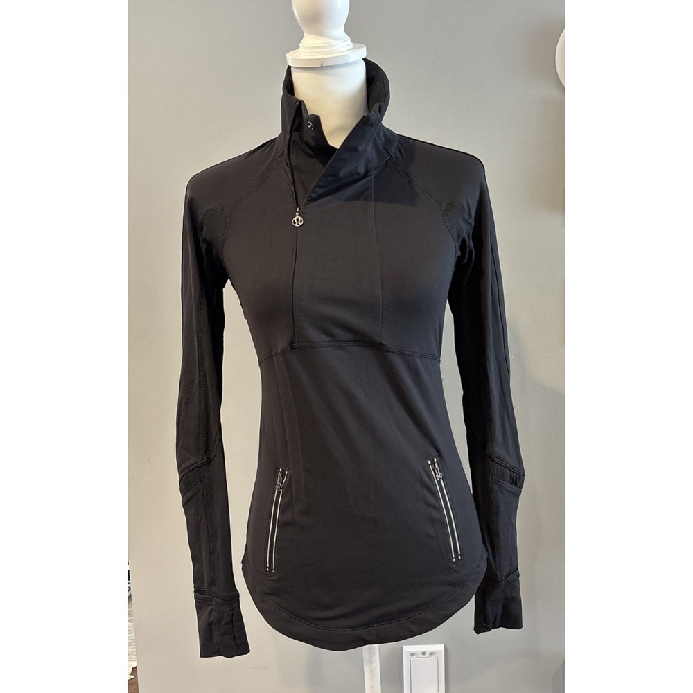 Lululemon Base Runner Reflect Zip Long Sleeve‎ Black Sz 4